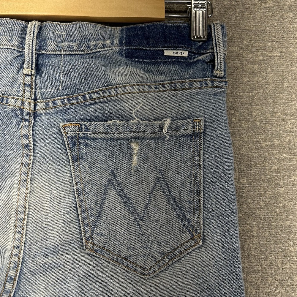 Mother The Almost Saint Cropped Jeans Women Size 25 Blue Denim Distressed - Picture 6 of 13